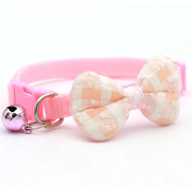 Plaid Print Pet Bow Tie Collar