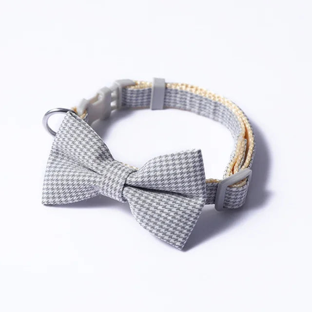 Plaid Print Pet Bow Tie Collar